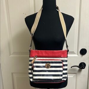 Giani Bernini striped crossbody bag, Red, White and blue